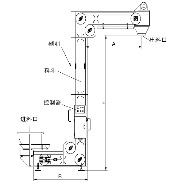 z型斗式提升机结构图